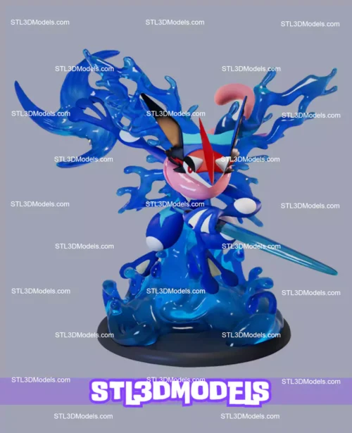 Greninja Pokemon Evolution STL 3D Model