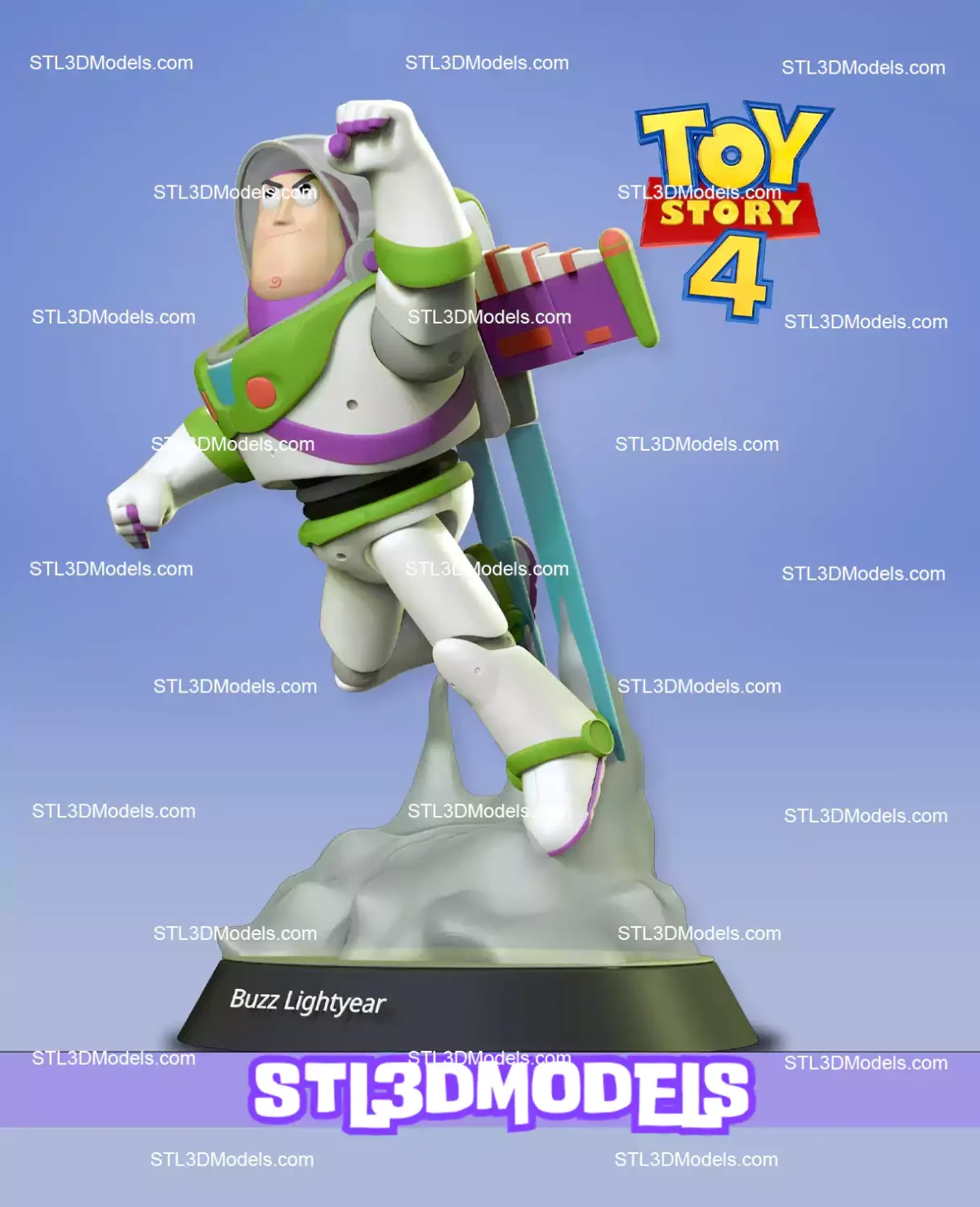 Buzz Lightyear Flying STL 3D Model