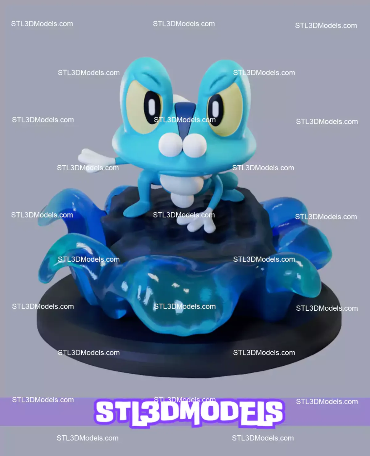 Greninja Pokemon Evolution STL 3D Model