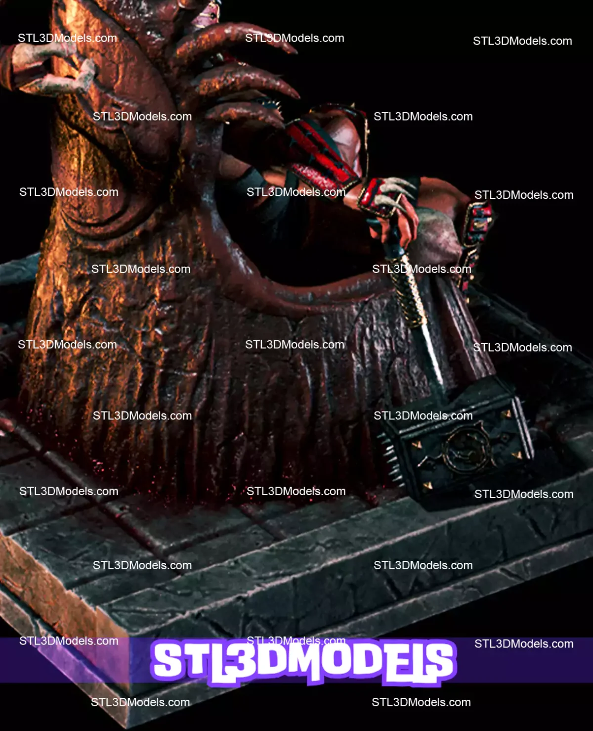 Shao Kahn and Goro Mortal Kombat STL Model