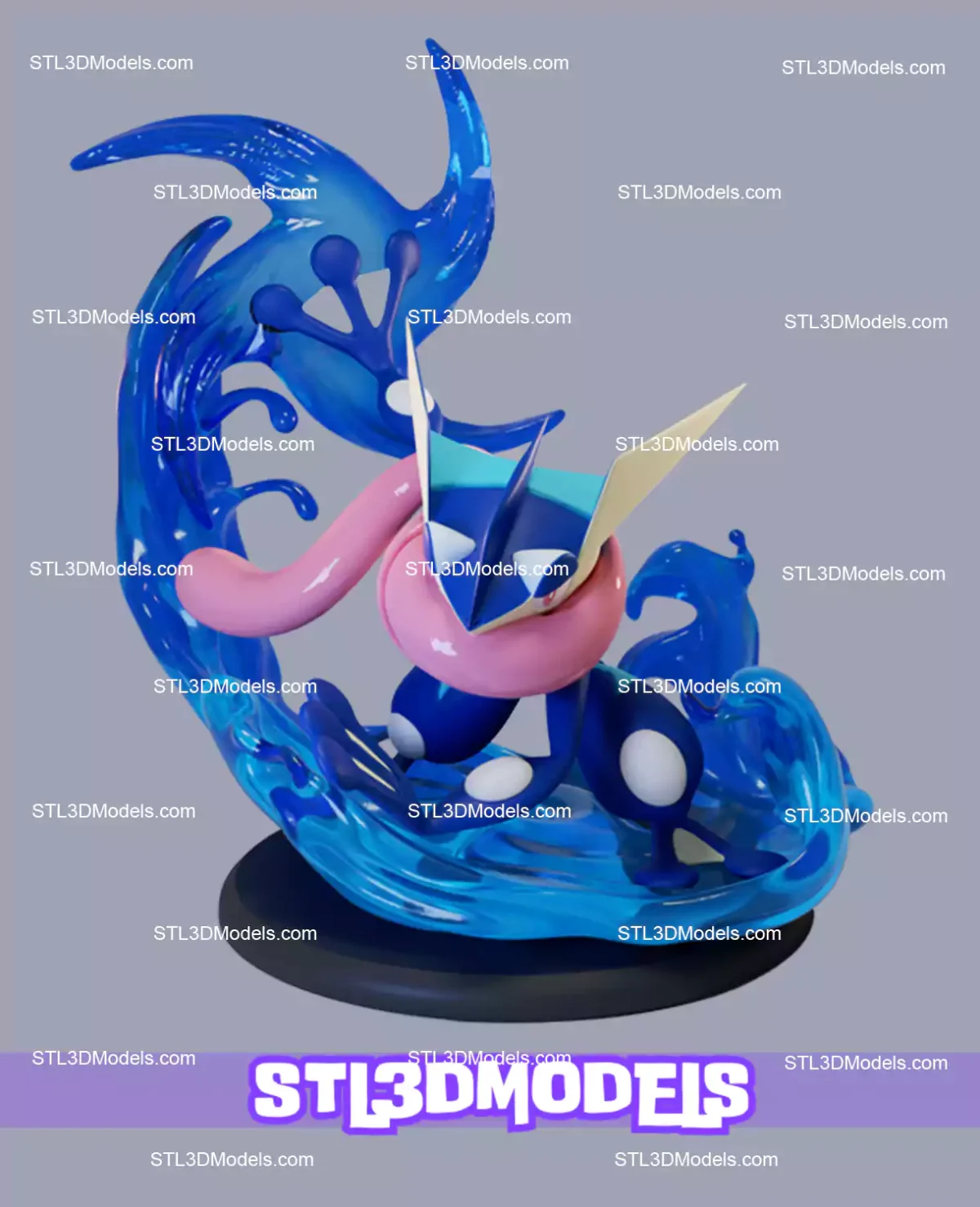 Greninja Pokemon Evolution STL 3D Model
