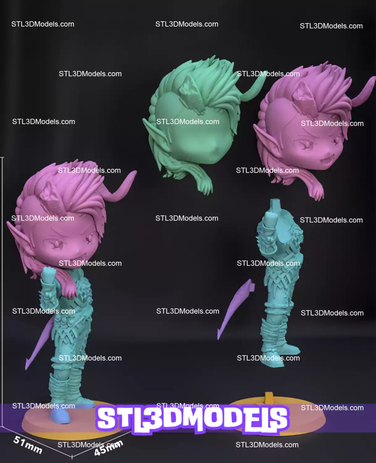 Karlach Chibi STL 3D Model