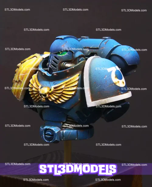 Ultramarines Space Marine Bust STL Model