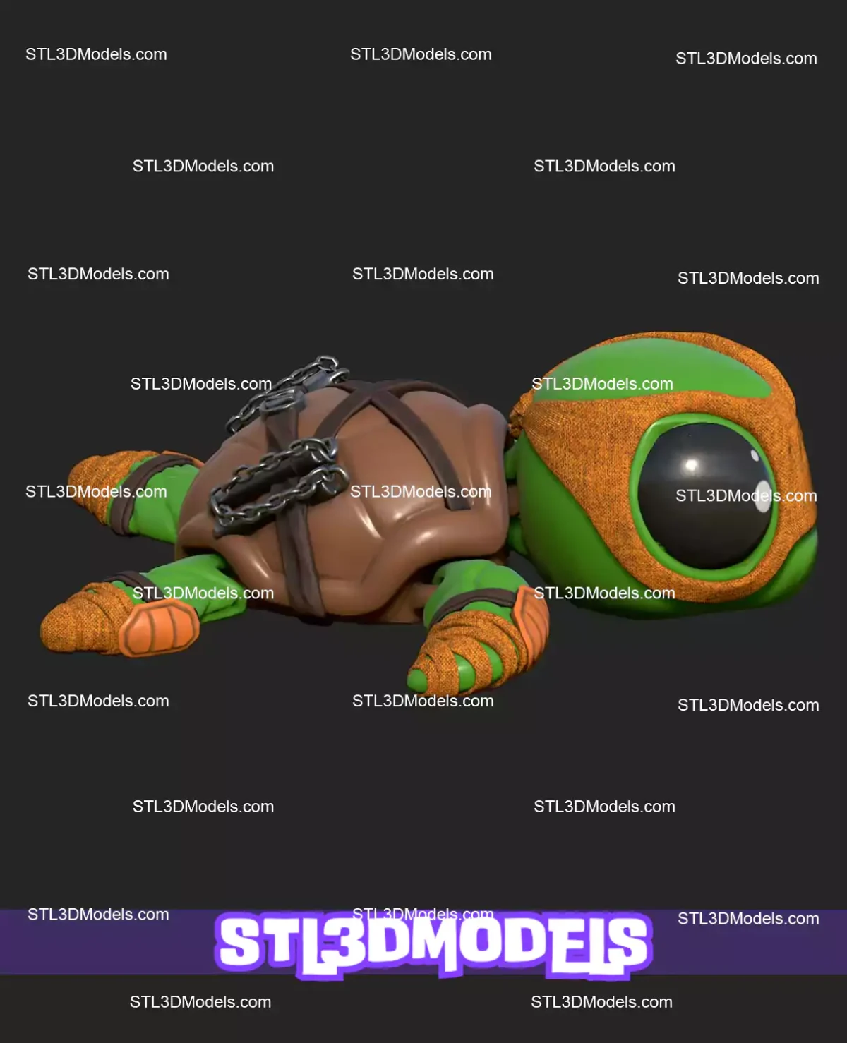 Super Turtle Michaelangelo STL and 3MF