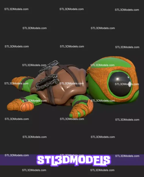 Super Turtle Michaelangelo STL and 3MF