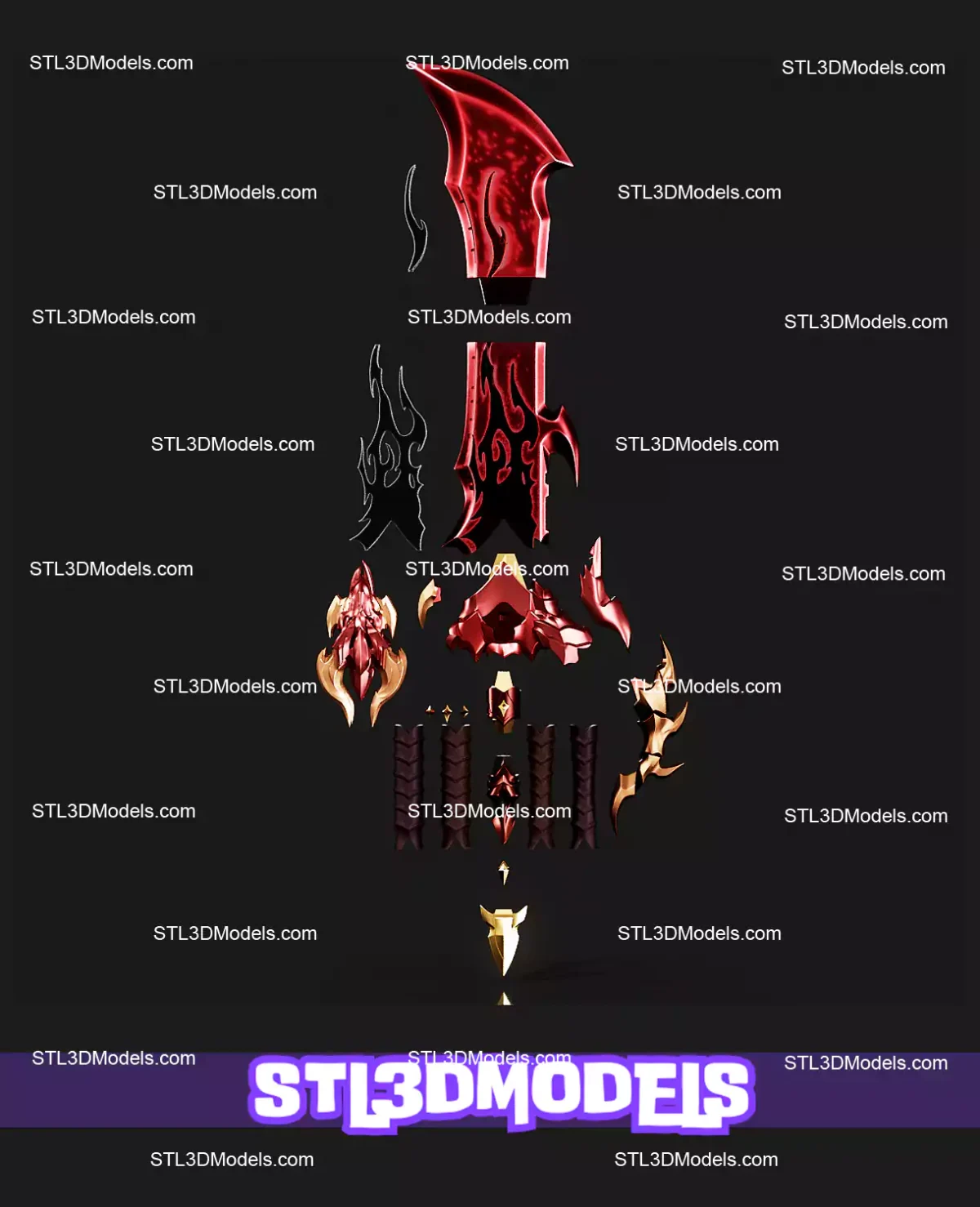 Demon King Daggers STL 3D Model