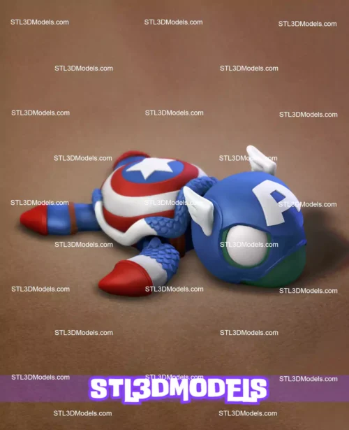 Super Turtle Captain America STL and 3MF