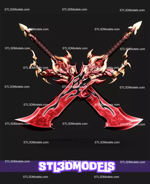 Demon King Daggers STL 3D Model