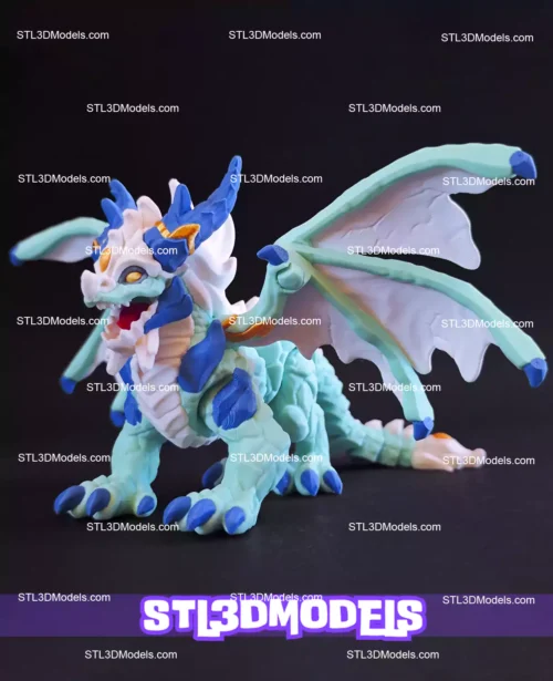 Flexi Ice Elemental Dragon STL and 3MF