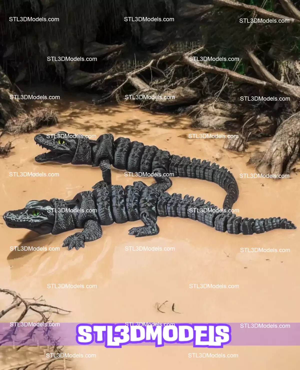 Articulated Alligator STL 3D Model