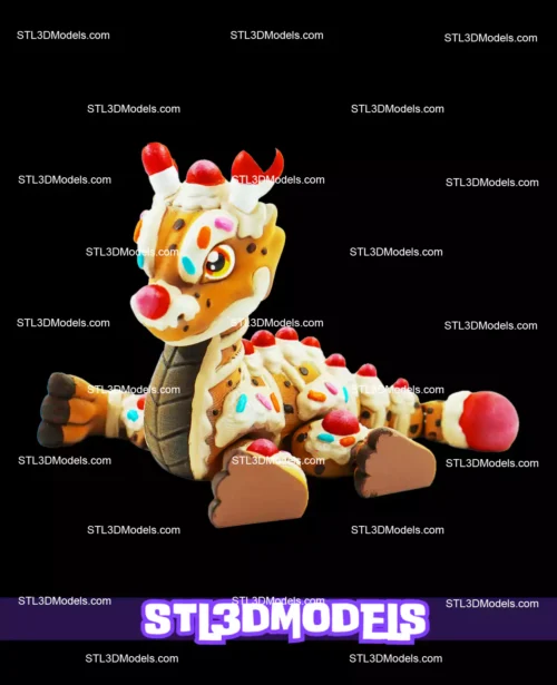 Flexi Gingerbread Dragon STL and 3MF