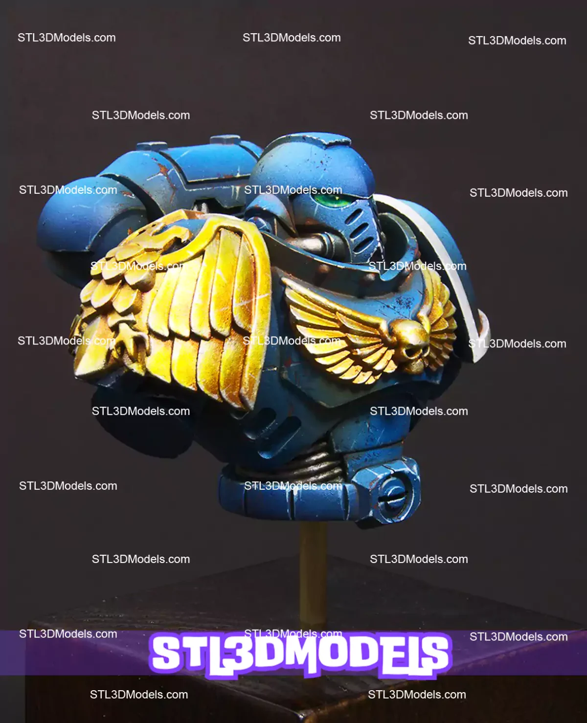 Ultramarines Space Marine Bust STL Model