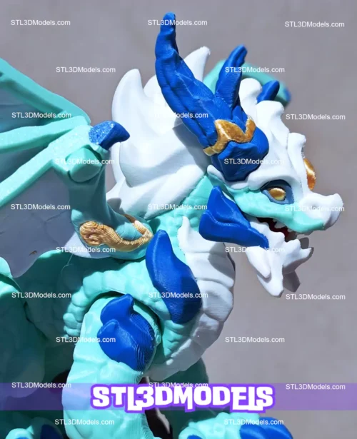 Flexi Ice Elemental Dragon STL and 3MF