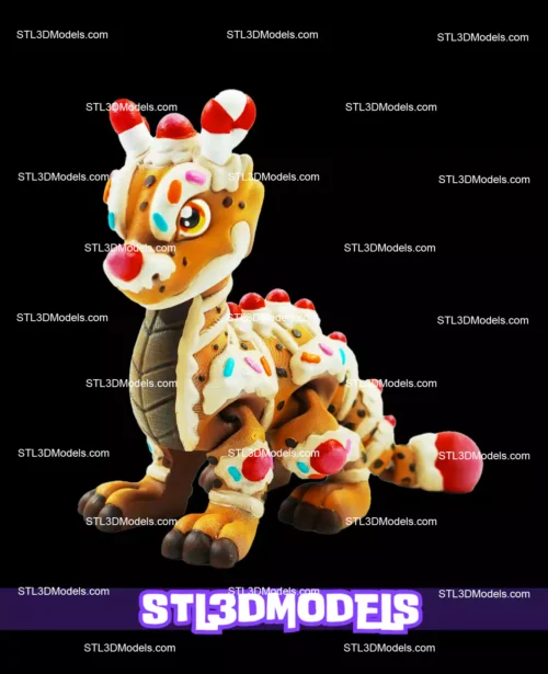 Flexi Gingerbread Dragon STL and 3MF