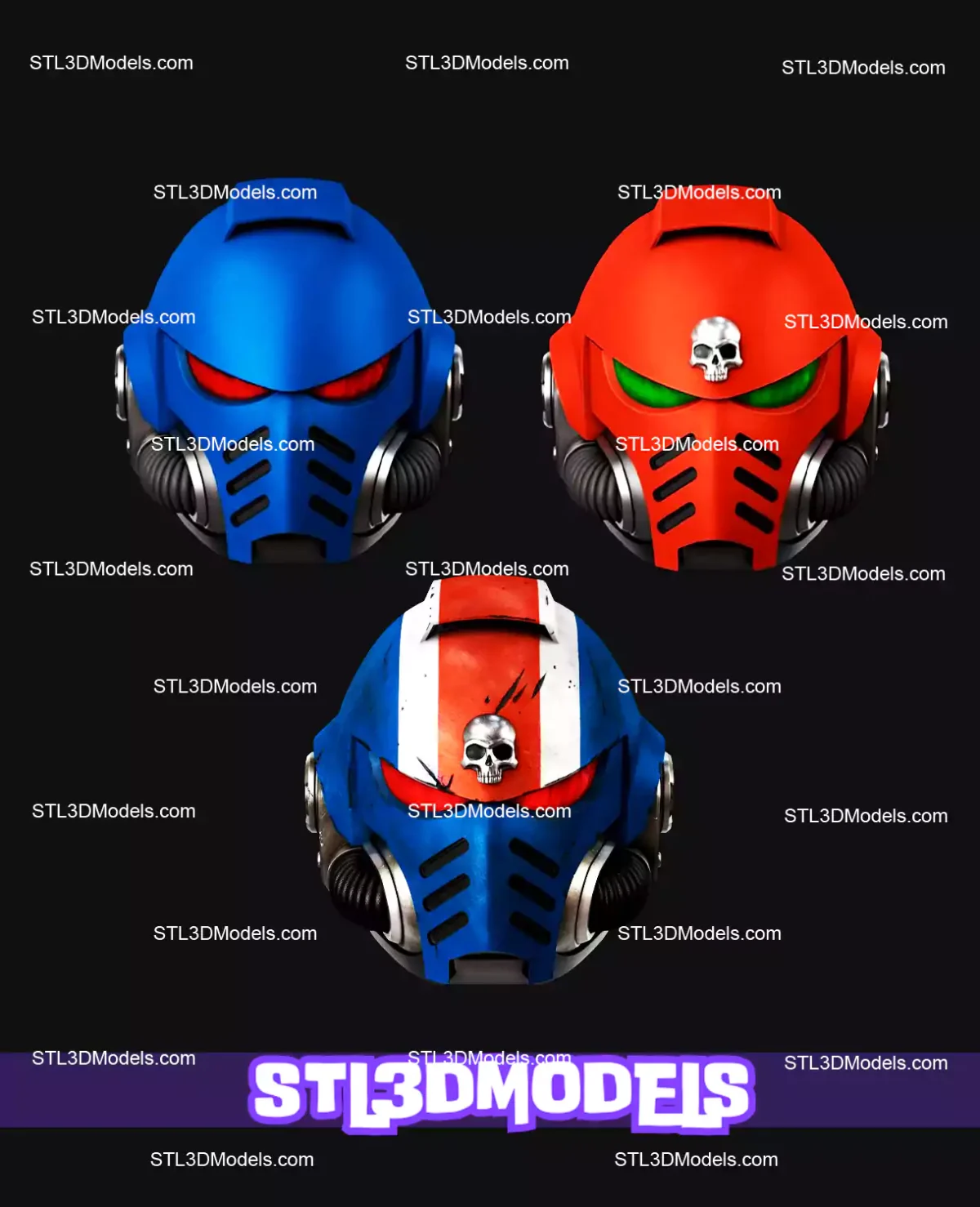 Primaris Hellblaster Helmet STL 3D Model