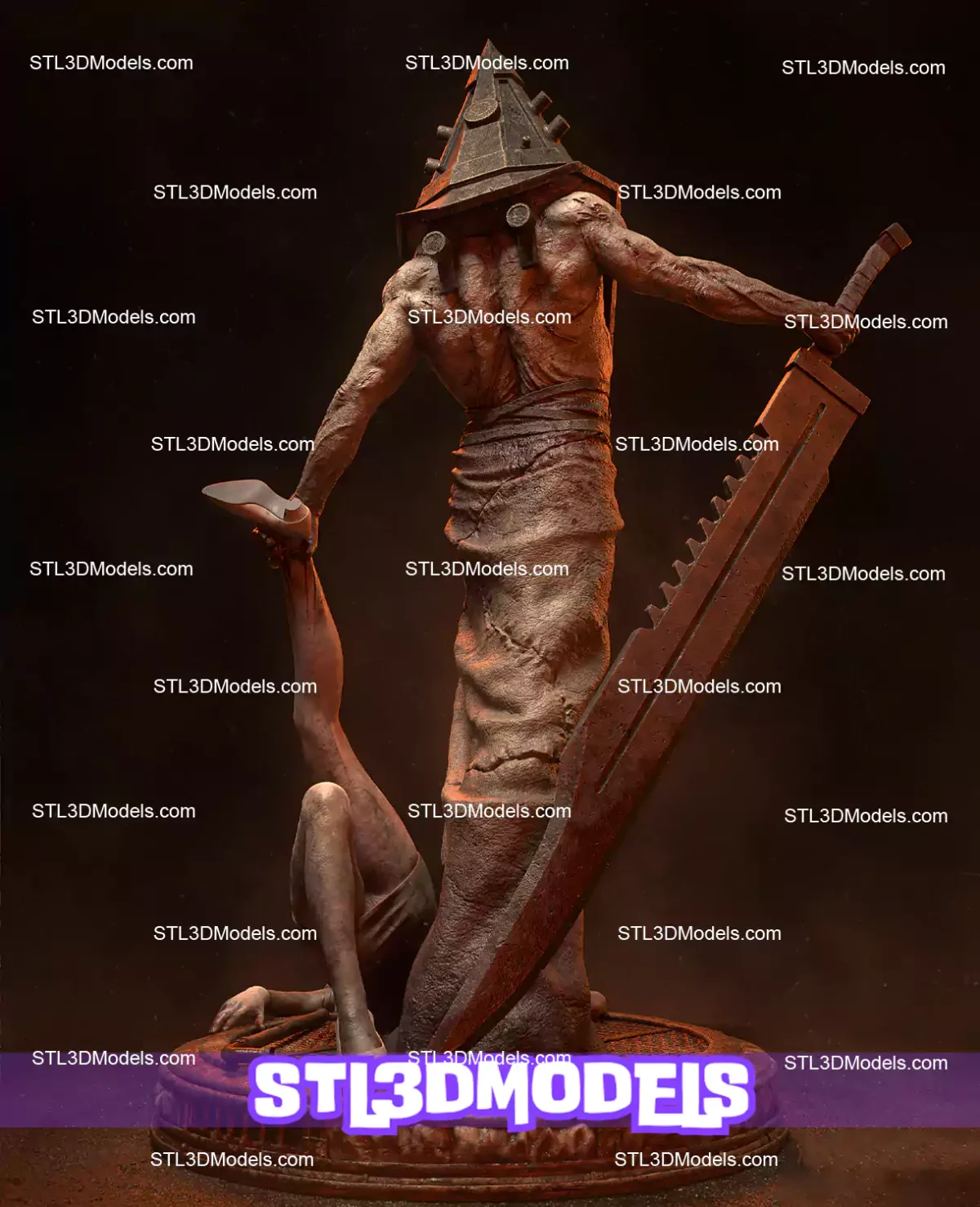 Pyramid Head Diorama STL 3D Model