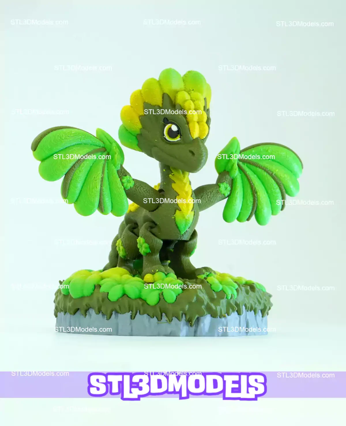 Flexi Clover Leaf Dragon STL and 3MF