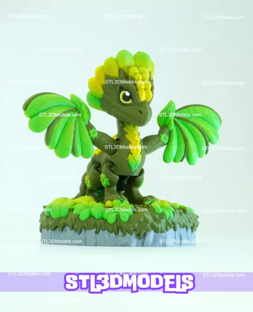 Flexi Clover Leaf Dragon STL and 3MF