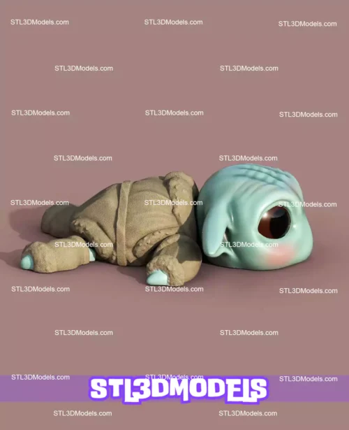 Super Flexi Turtle Grogu STL and 3MF