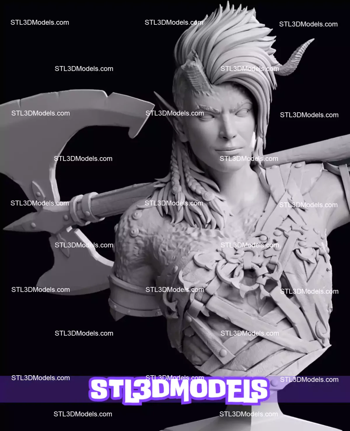 Karlach Baldurs Gate 3 Bust 3D Print Model