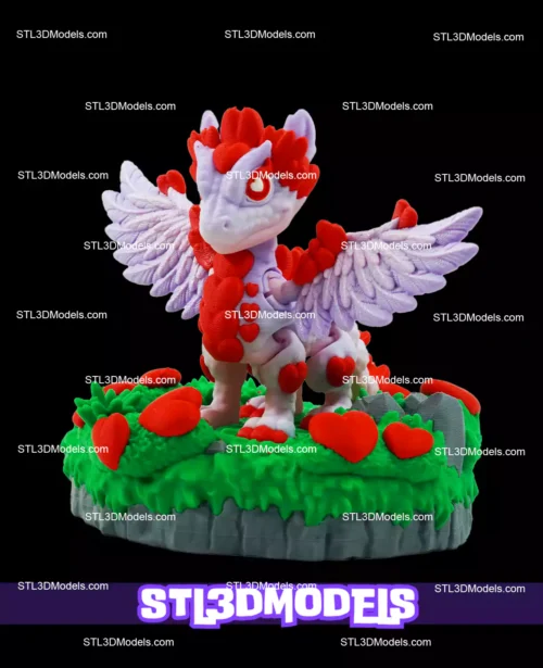 Flexi Valentine Dragon STL and 3MF