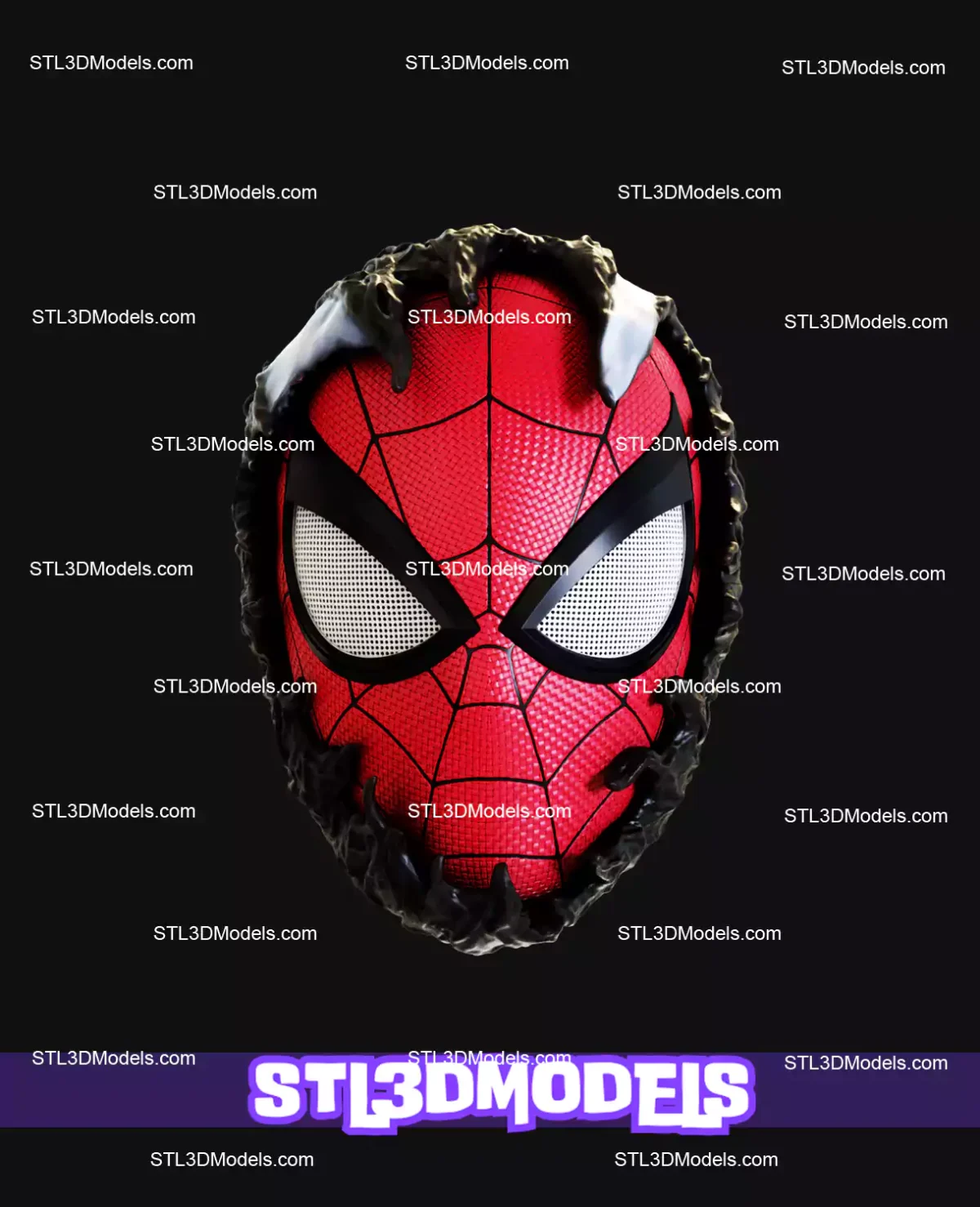 Spiderman Becoming Venom Mask STL Model