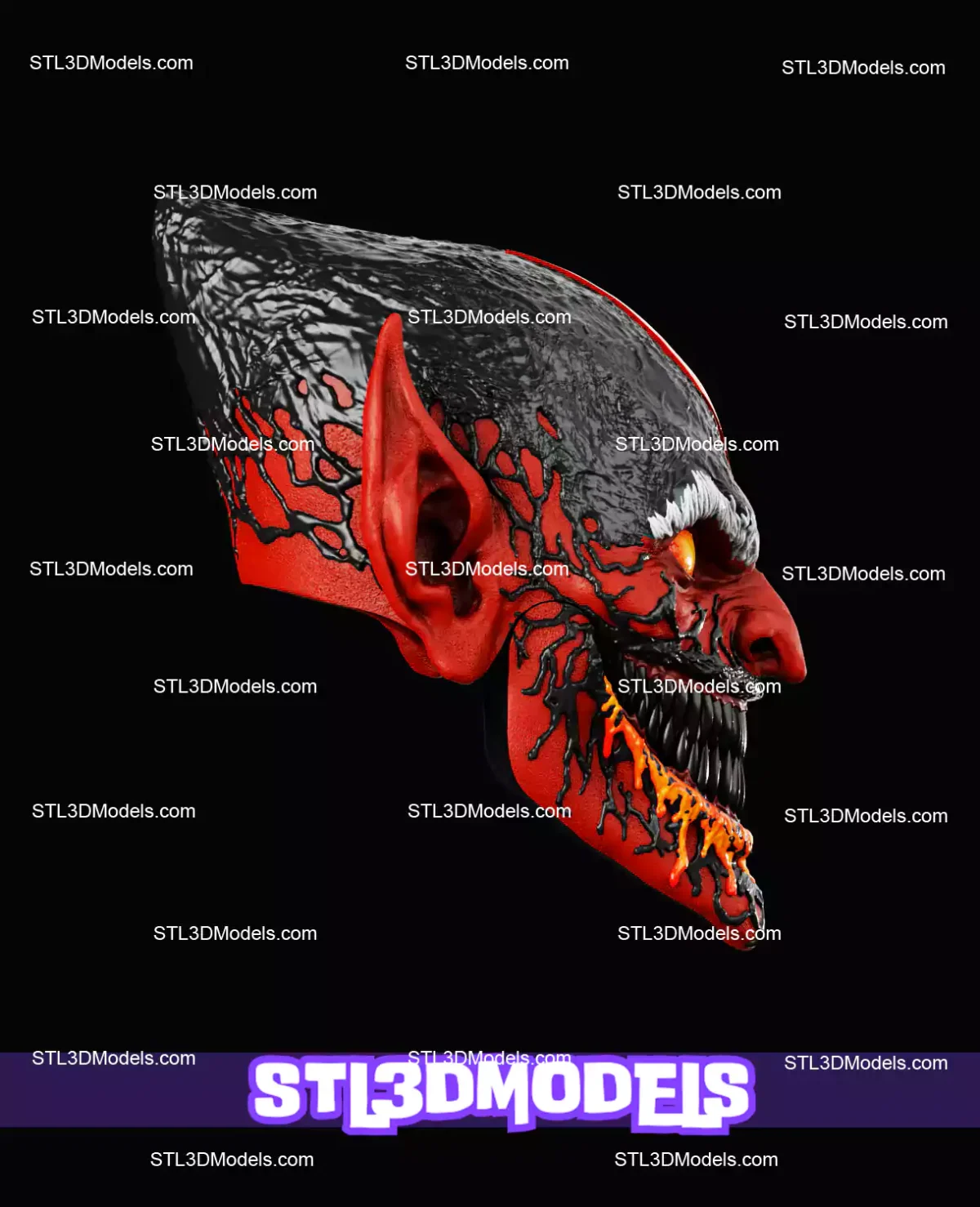 Red Goblin Mask STL 3D Model