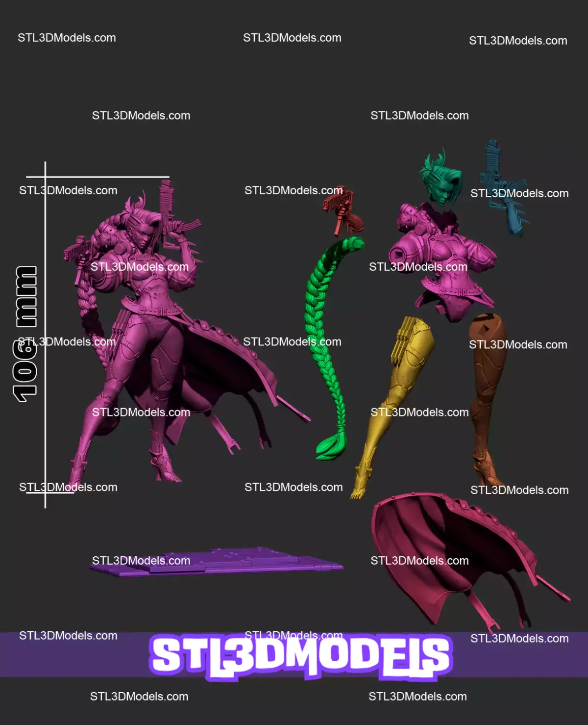 Rin Killer Cyberpunk Warrior STL Model