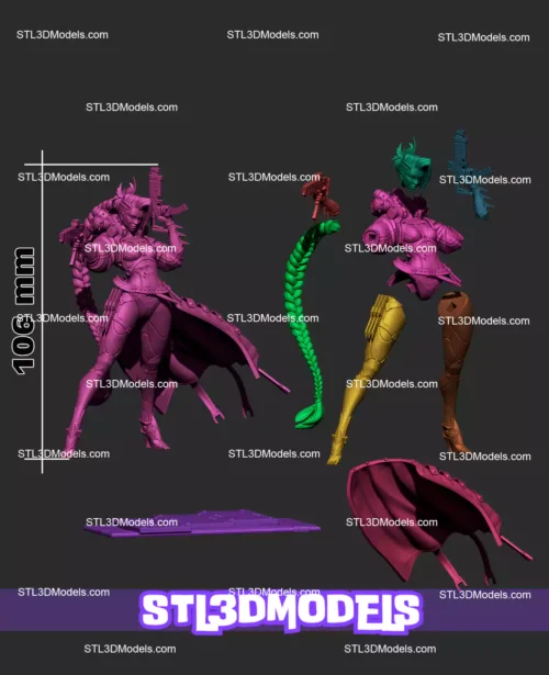 Rin Killer Cyberpunk Warrior STL Model