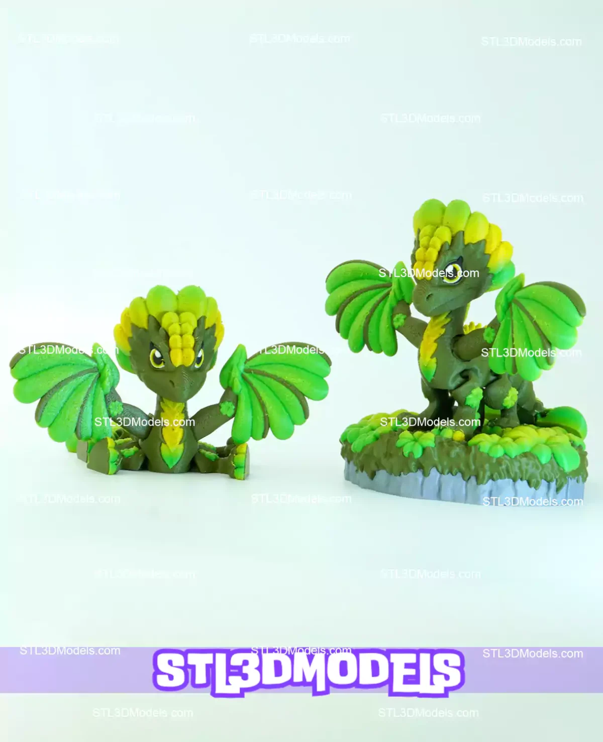 Flexi Clover Leaf Dragon STL and 3MF