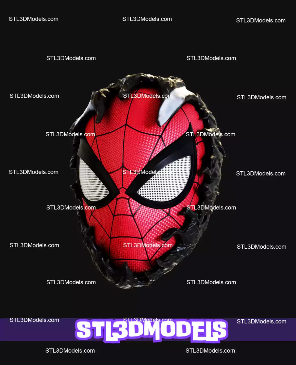 Spiderman Becoming Venom Mask STL Model