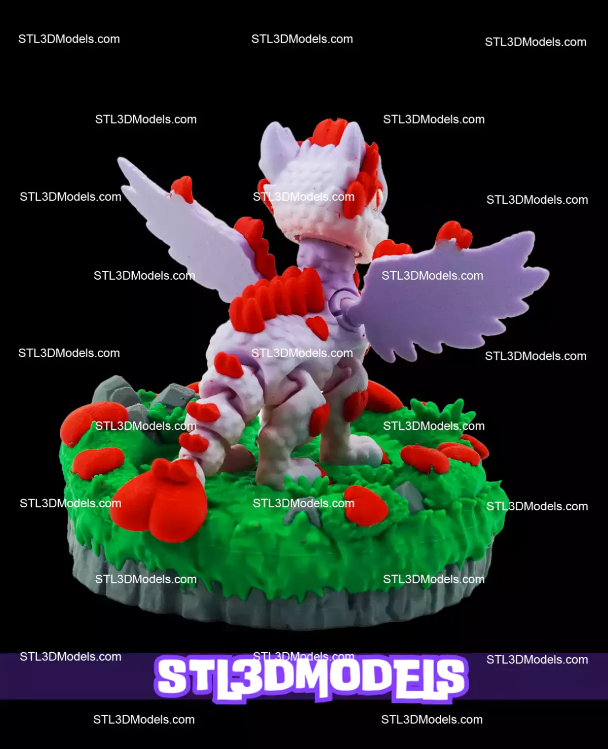 Flexi Valentine Dragon STL and 3MF