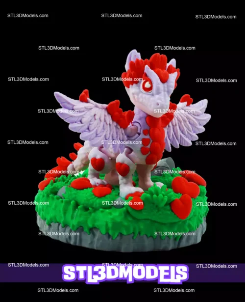Flexi Valentine Dragon STL and 3MF