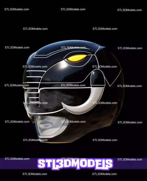 Black Ranger MMPR Helmet STL 3D Model
