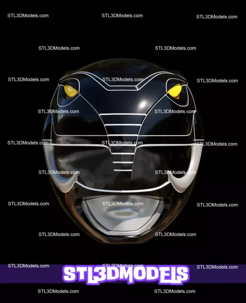 Black Ranger MMPR Helmet STL 3D Model