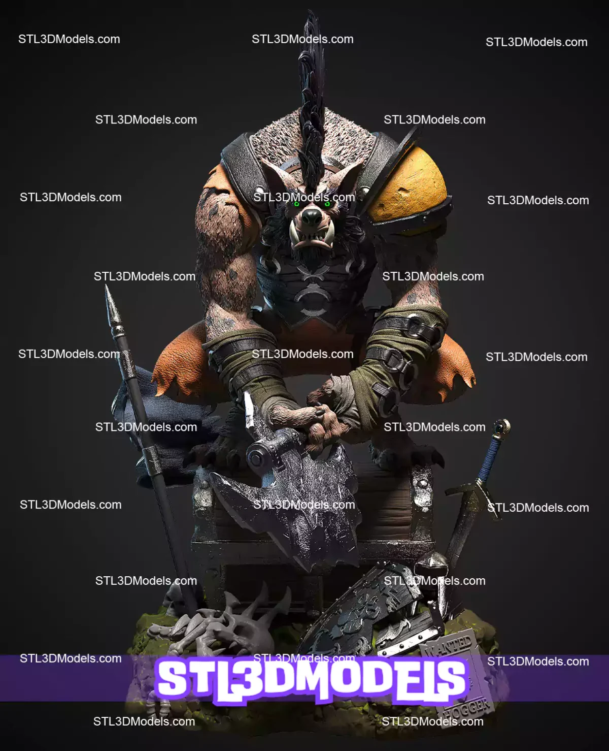 Hogger Statue STL Files and 3D Model