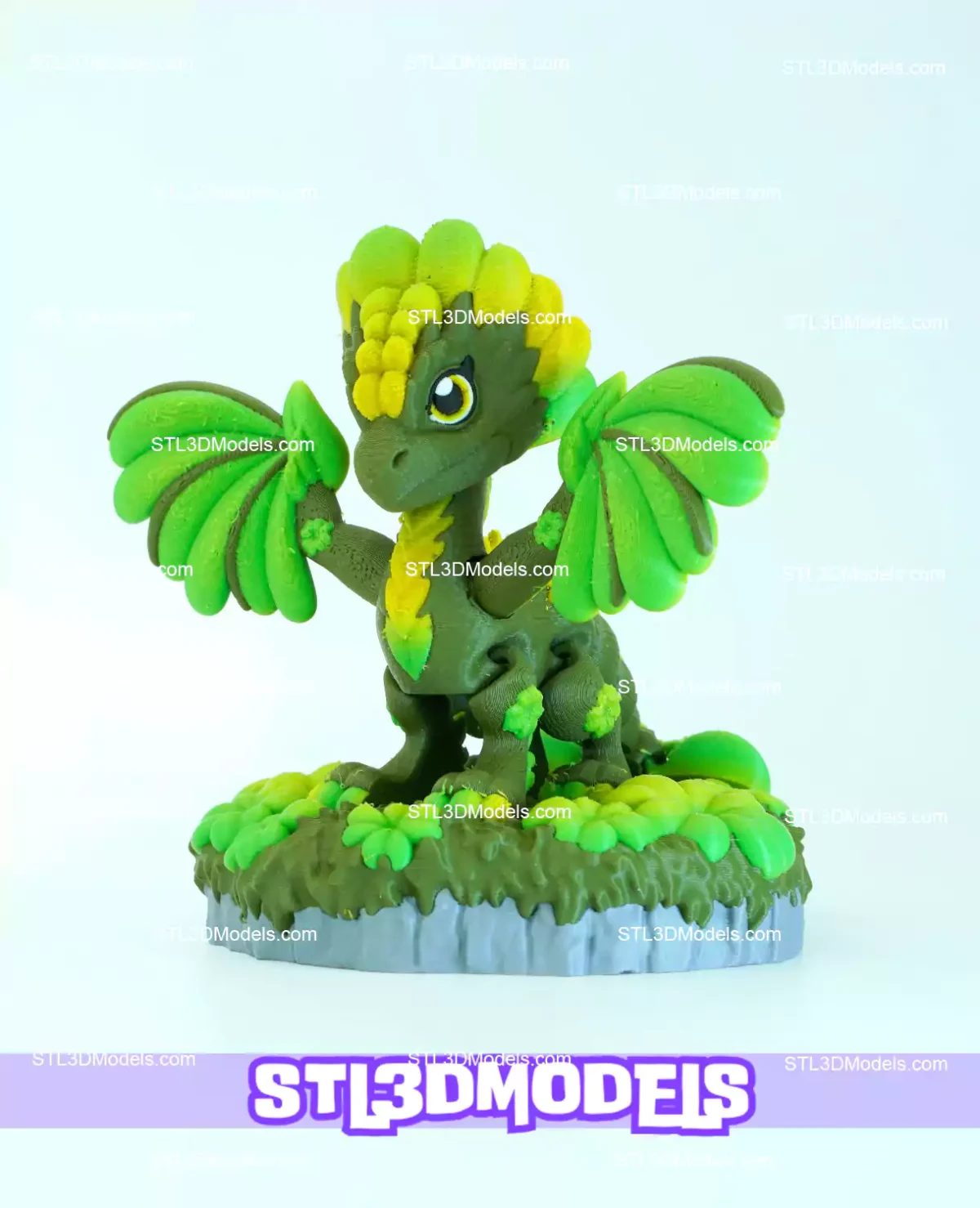 Flexi Clover Leaf Dragon STL and 3MF