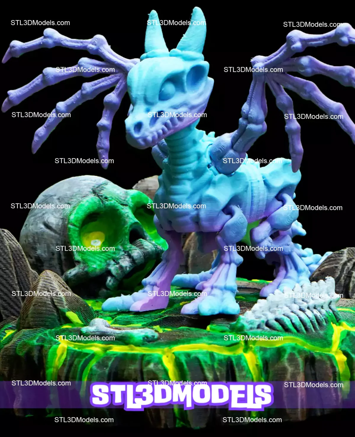 Flexi Skeleton Dragon STL and 3MF