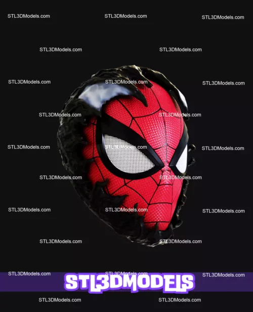 Spiderman Becoming Venom Mask STL Model