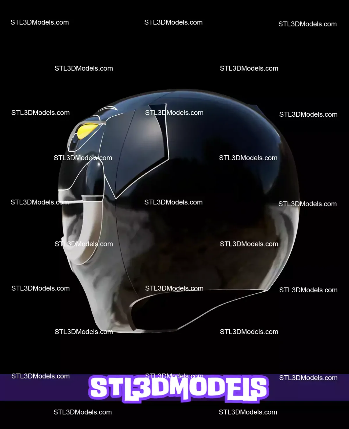Black Ranger MMPR Helmet STL 3D Model