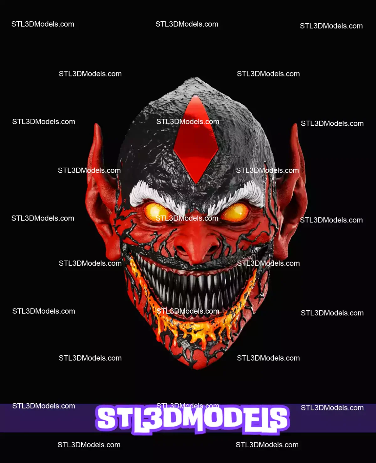 Red Goblin Mask STL 3D Model