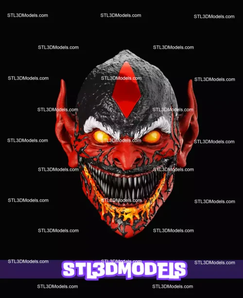 Red Goblin Mask STL 3D Model