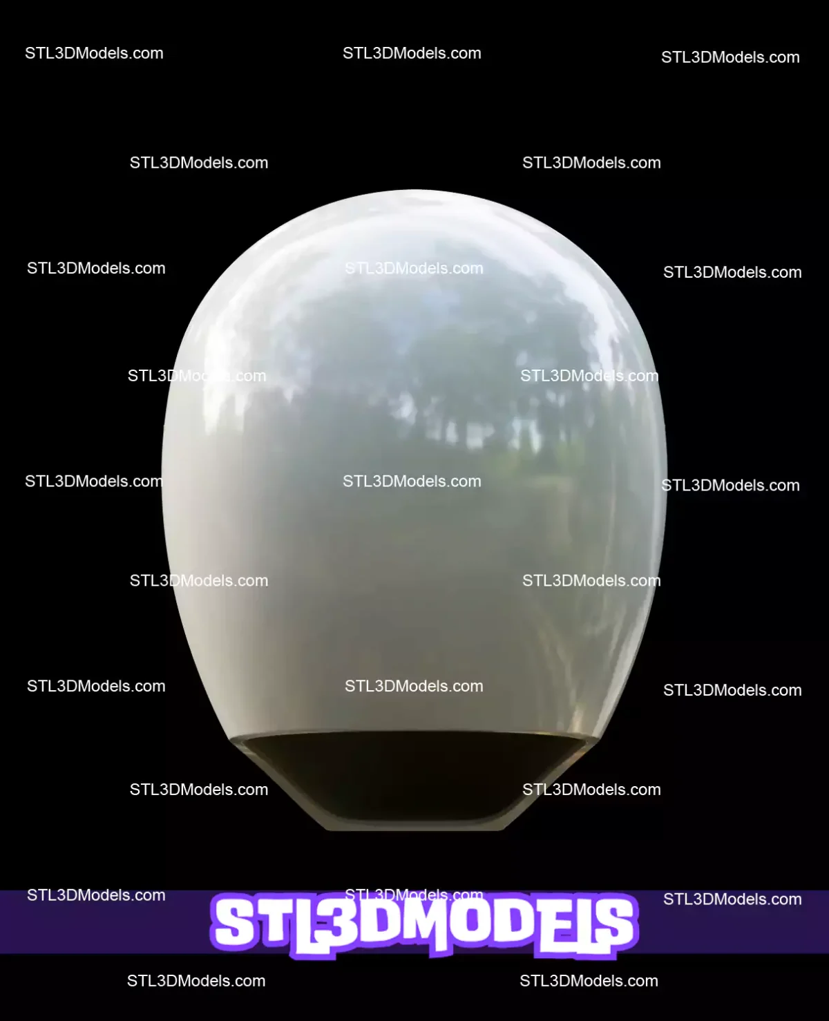 White Ranger MMPR Helmet STL 3D Model