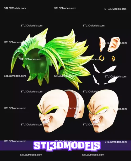 Broly Mask STL 3D Print Model