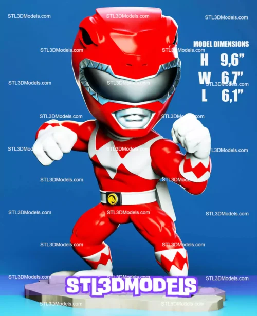 Red Ranger Chibi STL 3D Print Model