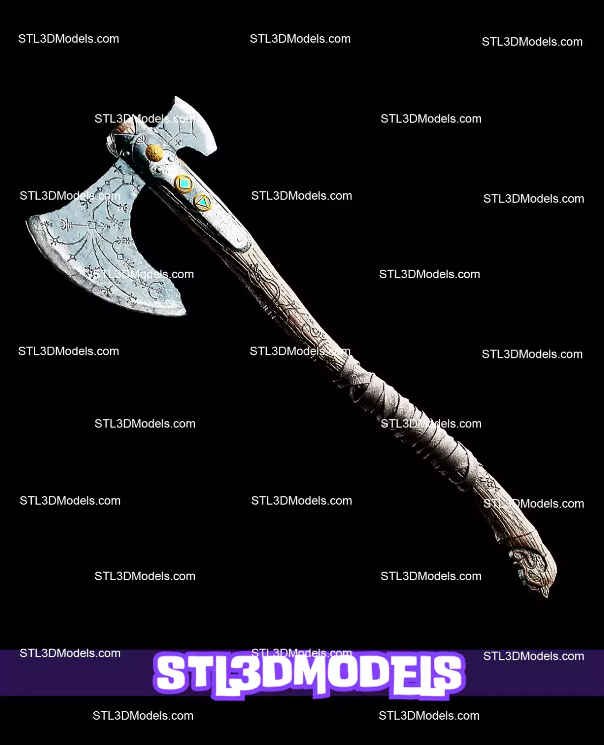Kratos Leviathan Axe STL 3D Model