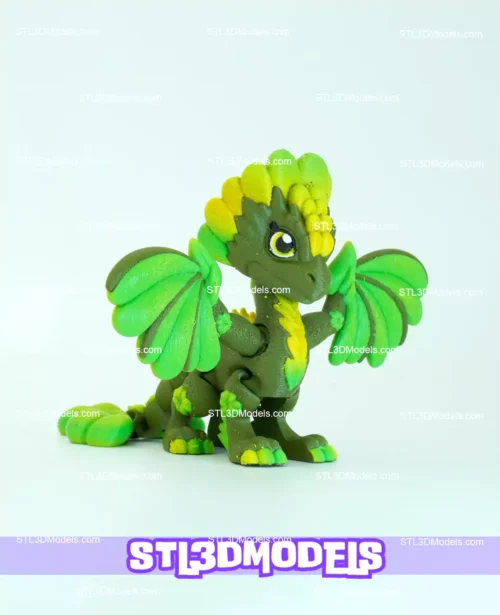 Flexi Clover Leaf Dragon STL and 3MF