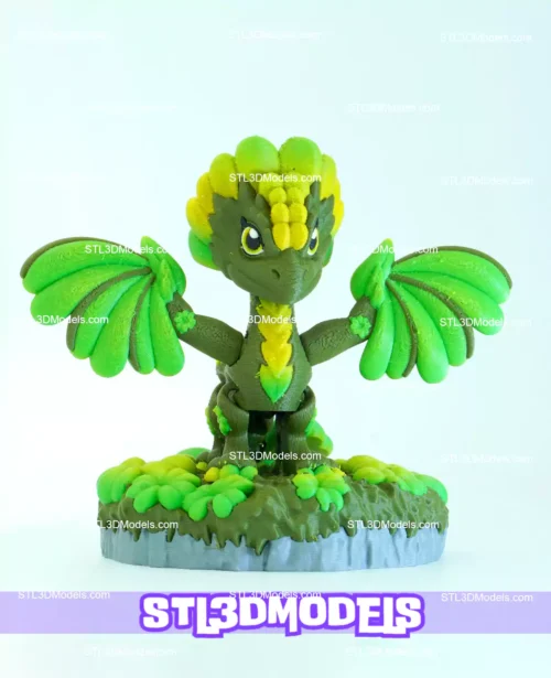 Flexi Clover Leaf Dragon STL and 3MF