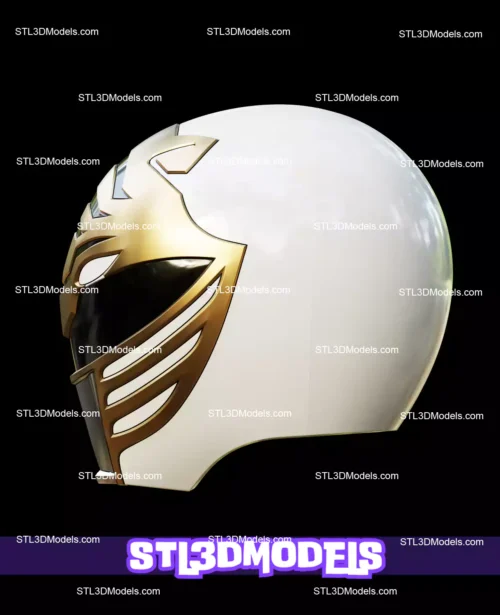 White Ranger MMPR Helmet STL 3D Model