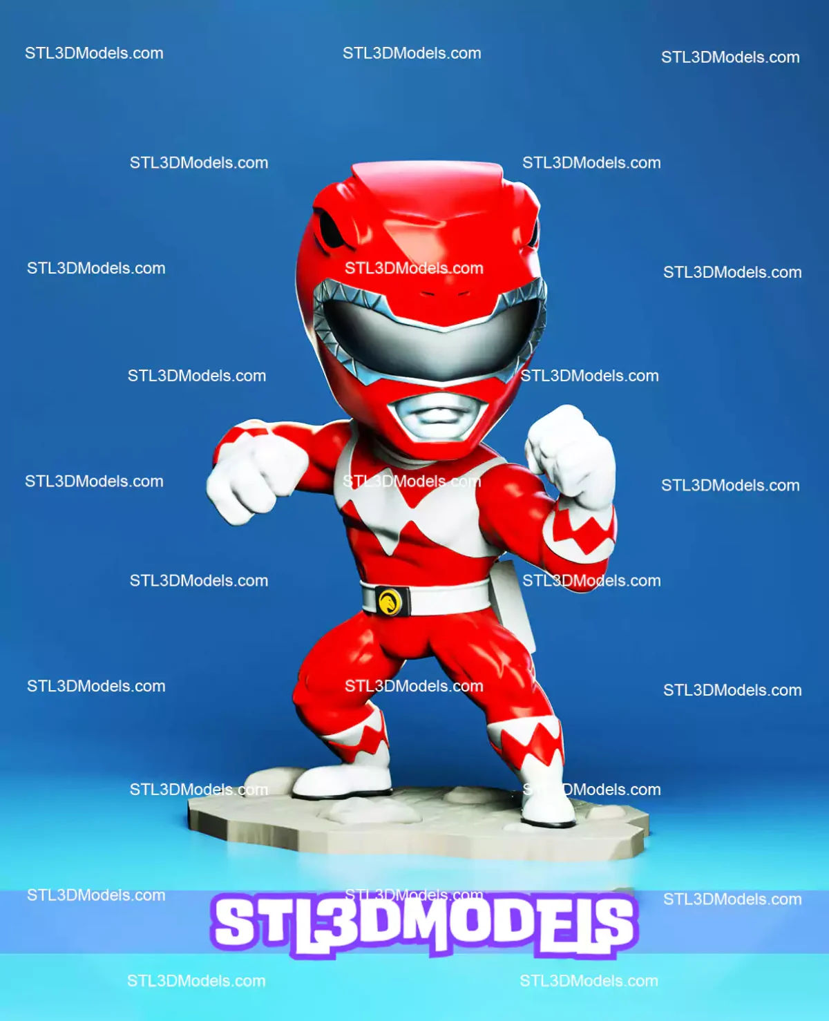 Red Ranger Chibi STL 3D Print Model